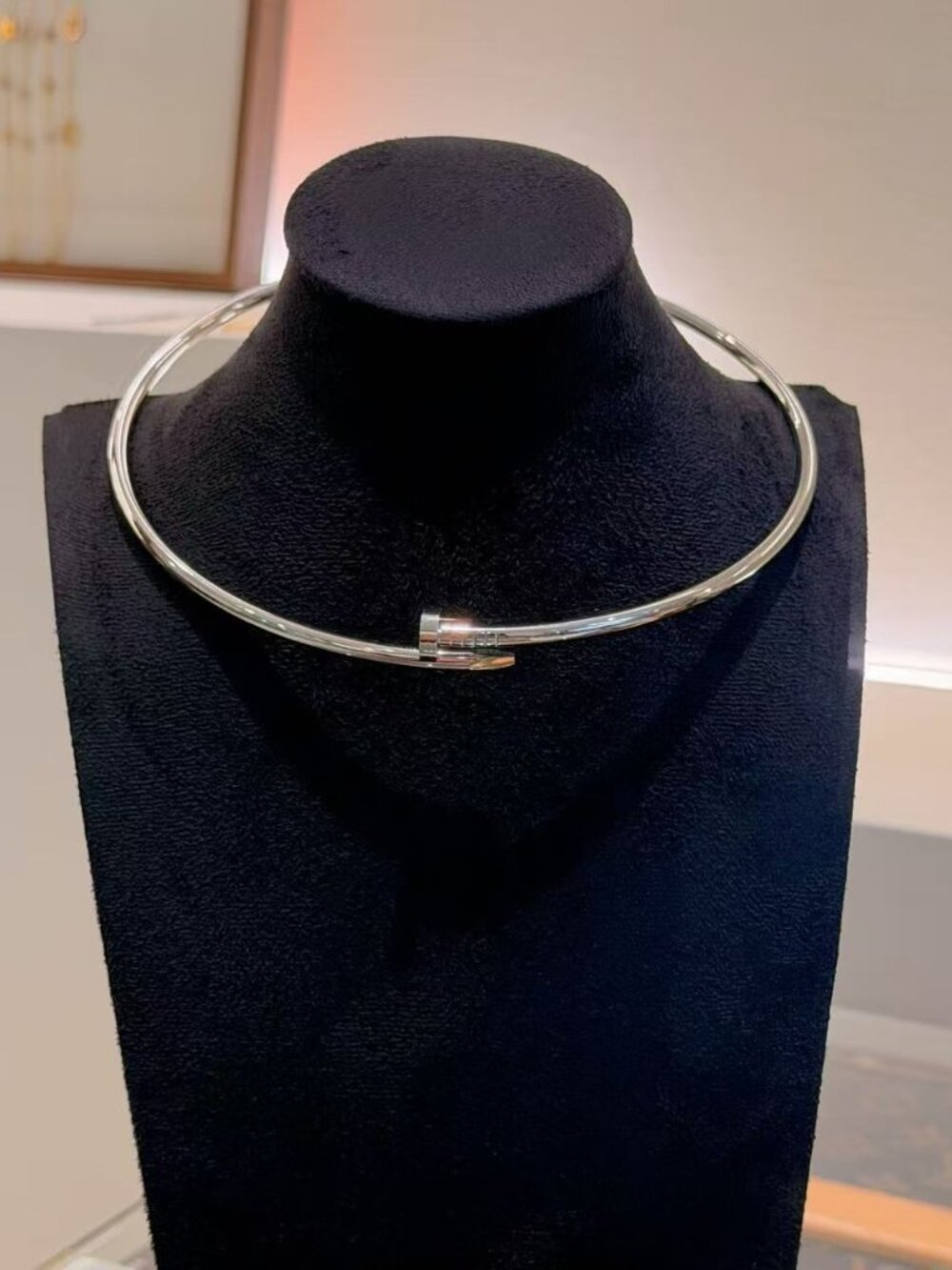 Silver Open Collar Choker Necklace Minimalist Cuff Statement Jewelry Women